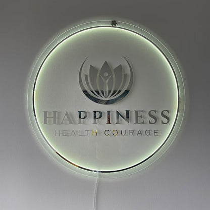 Happniess Acrylic Business Logo Sign - Shineneon