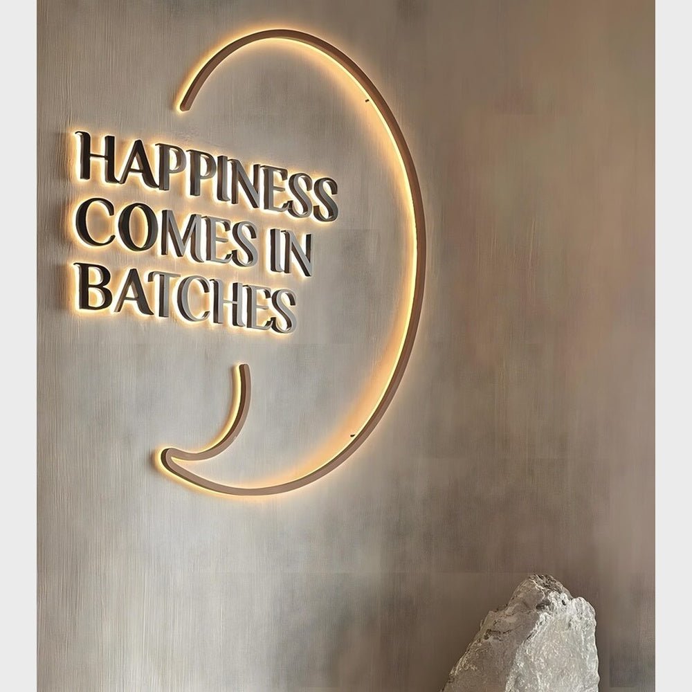 Happniess Comes In Batches 3D Backlit Channel Letters Led Light Sign - Shineneon