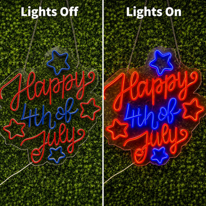 Happy 4th Of July LED Neon Sign main product image