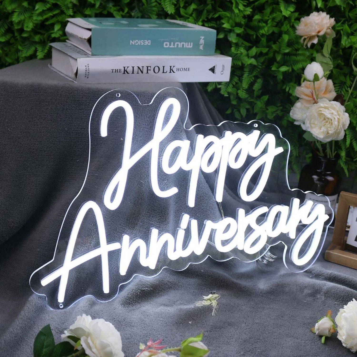 Happy Anniversary White Led Neon Sign - Shineneon