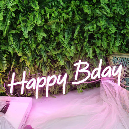 Happy Bday Purple Neon Sign | Shineneon