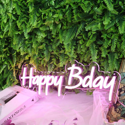 Happy Bday Purple Neon Sign | Shineneon