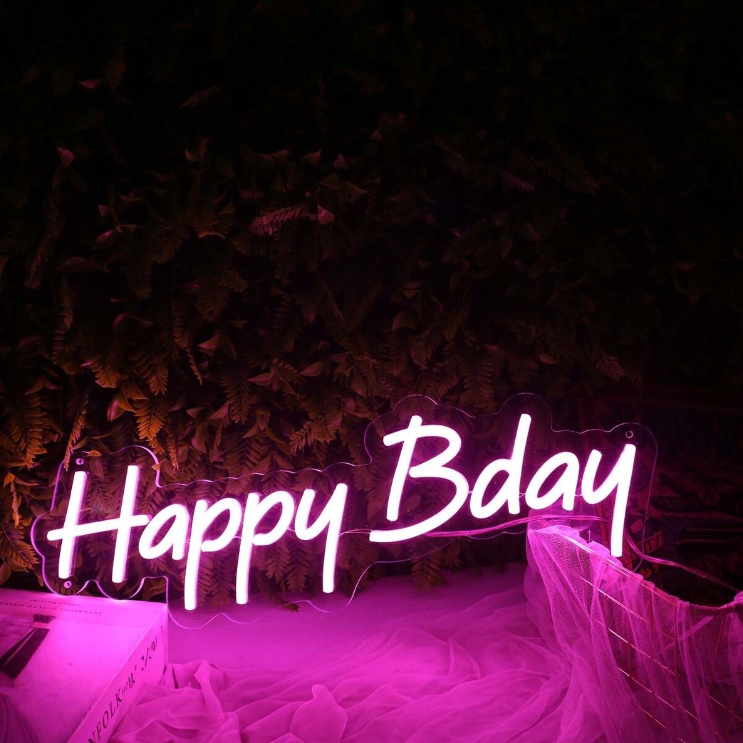 Happy Bday Purple Neon Sign | Shineneon