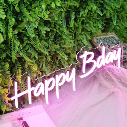 Happy Bday Purple Neon Sign | Shineneon