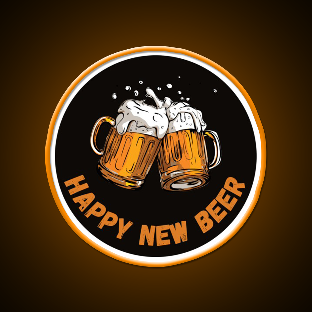 Happy Beer Man Cave Bar Led Neon Sign