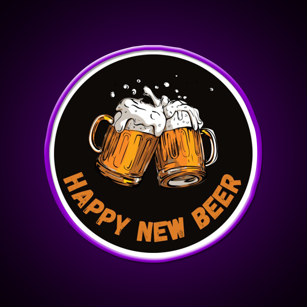 Happy Beer Man Cave Bar Led Neon Sign