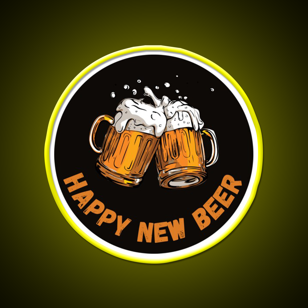 Happy Beer Man Cave Bar Led Neon Sign