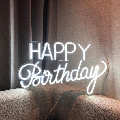 Happy Birthday 90 Blue White Led Neon Sign For Balloon Wall Party | Shineneon