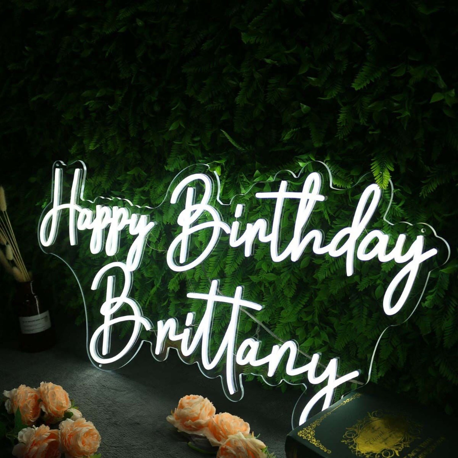 Happy Birthday Brittany White Neon Sign | Shineneon