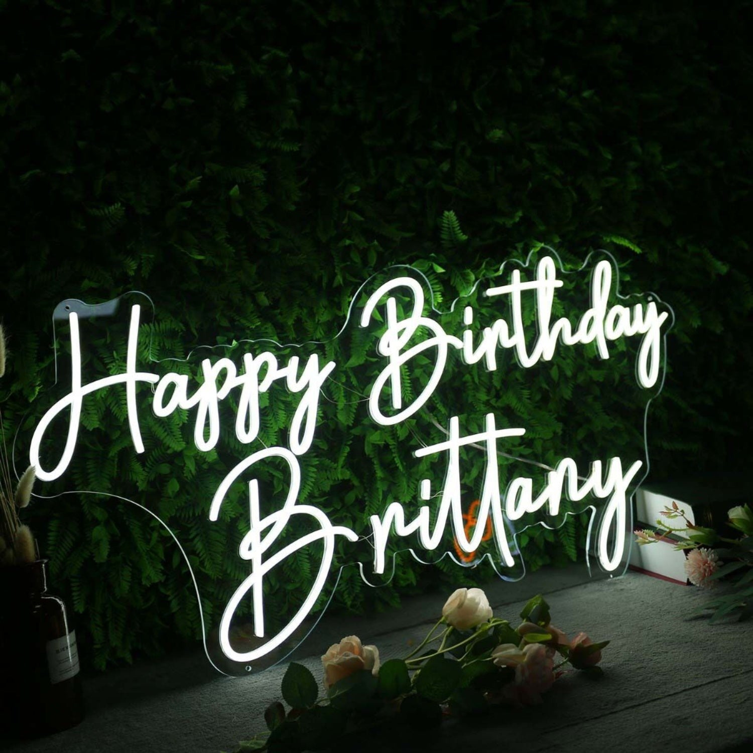 Happy Birthday Brittany White Neon Sign | Shineneon