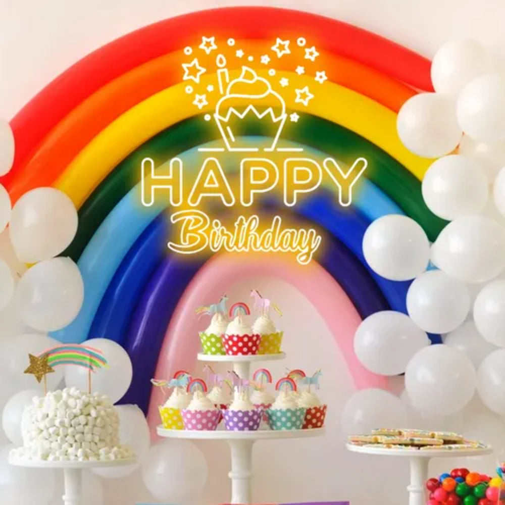 Happy Birthday Cupcake Led Neon Sign | Shineneon