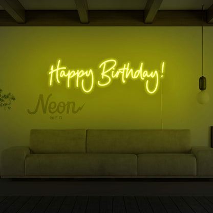 Happy Birthday Cursive Neon Sign | Shineneon