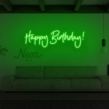 Happy Birthday Cursive Neon Sign | Shineneon