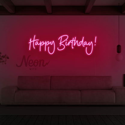Happy Birthday Cursive Neon Sign | Shineneon
