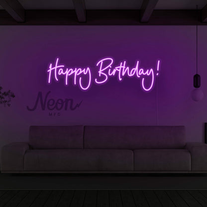 Happy Birthday Cursive Neon Sign | Shineneon