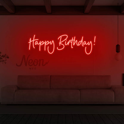 Happy Birthday Cursive Neon Sign | Shineneon