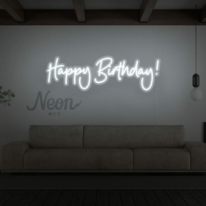 Happy Birthday Cursive Neon Sign | Shineneon