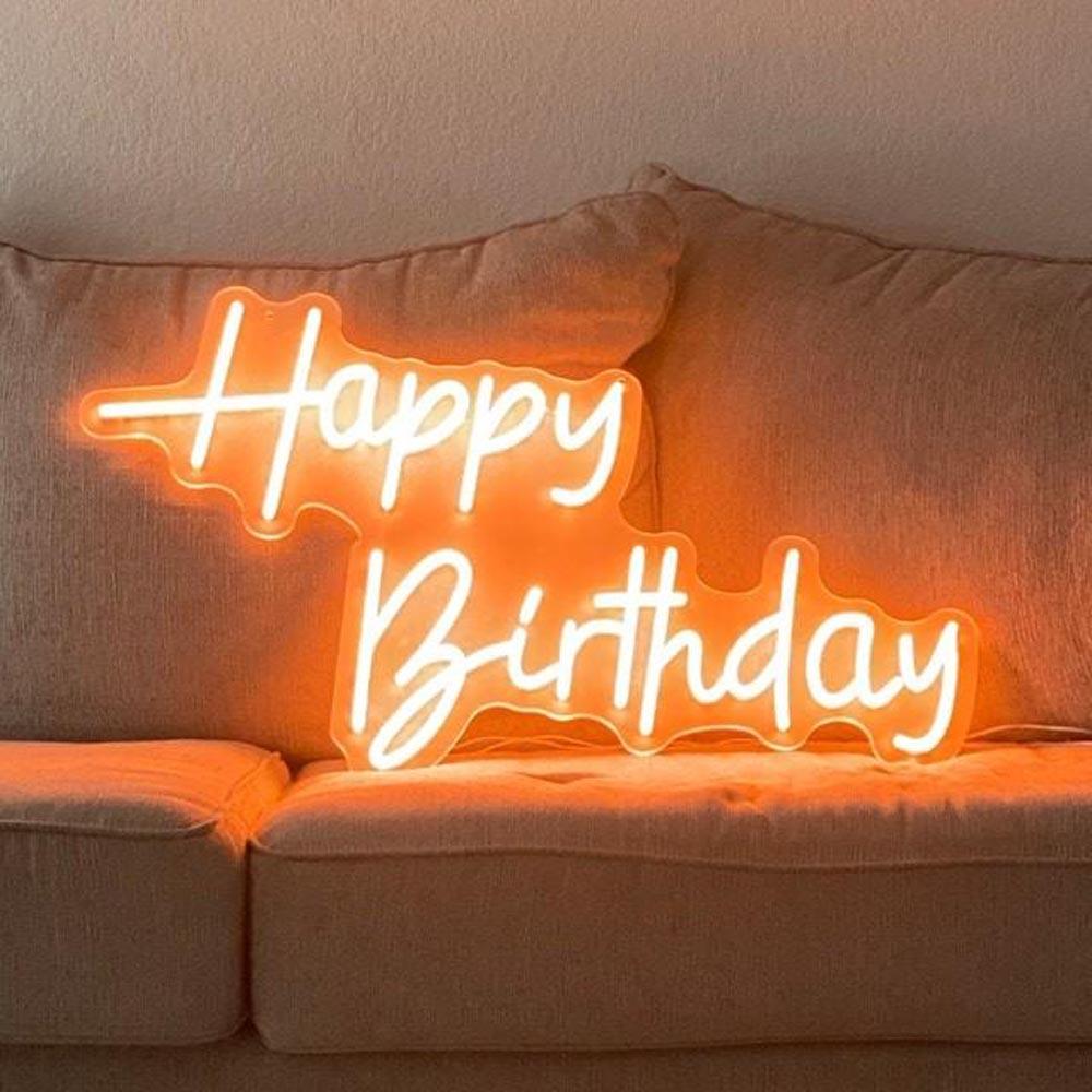 Happy Birthday Handwritten Led Neon Sign For Indoor Party Decor | Shineneon