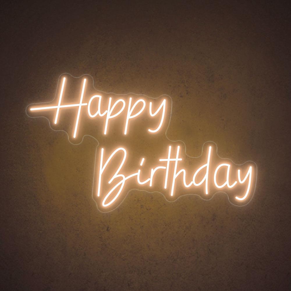 Happy Birthday Handwritten Led Neon Sign For Indoor Party Decor | Shineneon