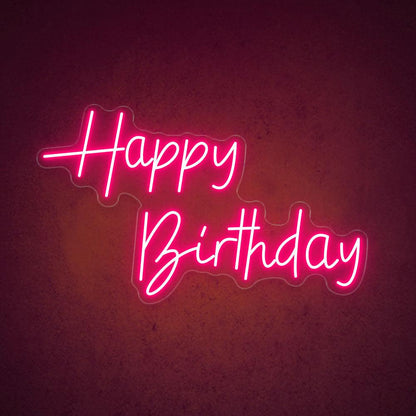 Happy Birthday Handwritten Led Neon Sign For Indoor Party Decor | Shineneon