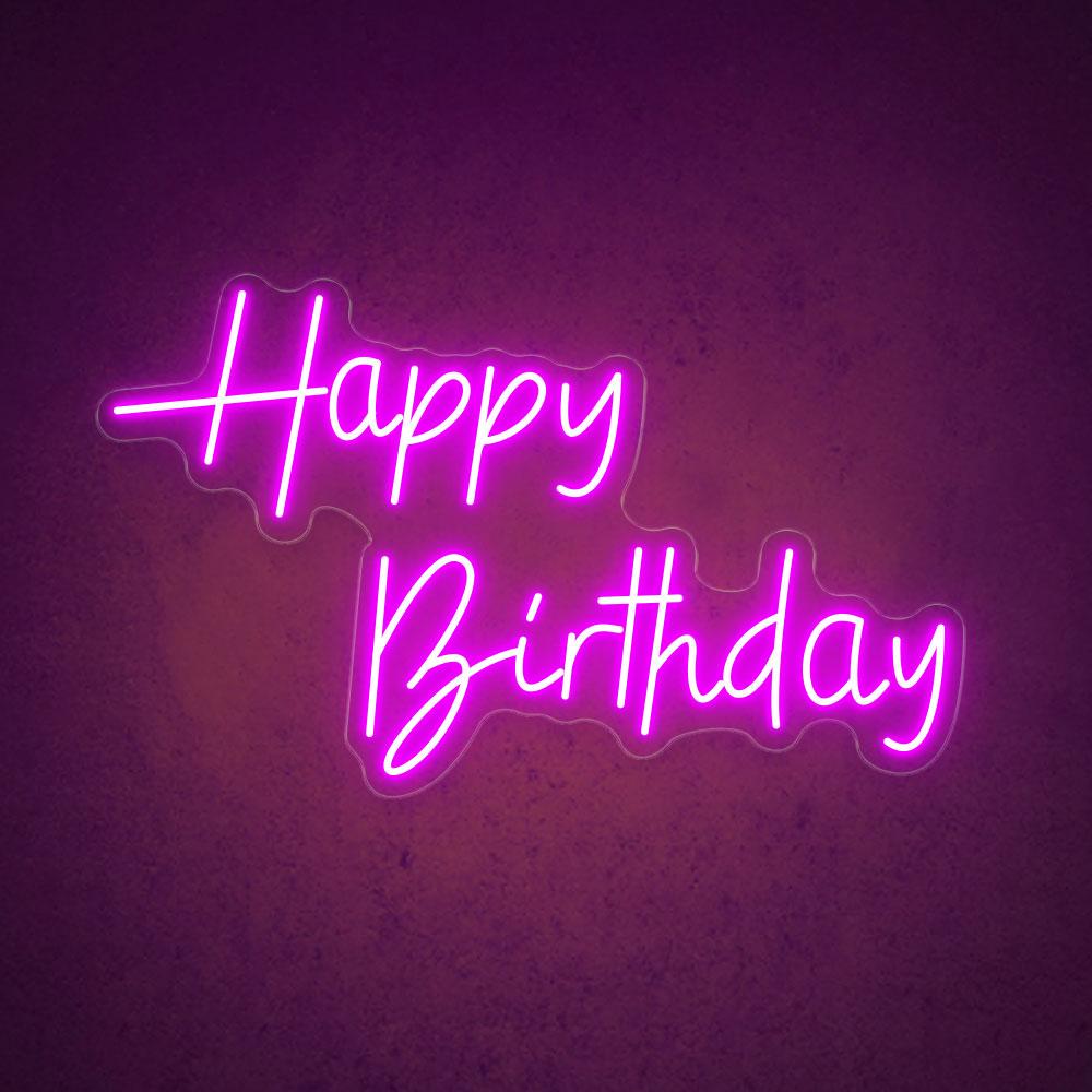 Happy Birthday Handwritten Led Neon Sign For Indoor Party Decor | Shineneon