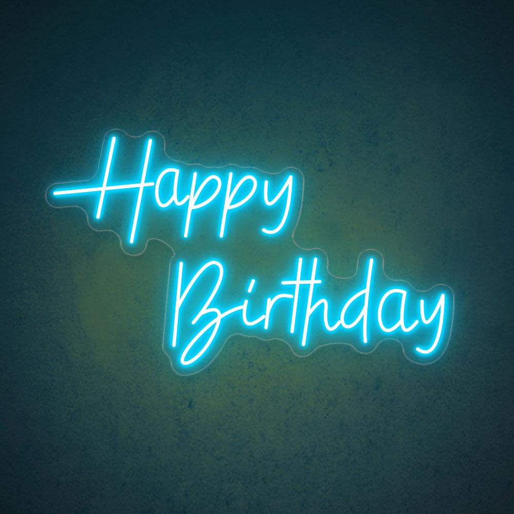 Happy Birthday Handwritten Led Neon Sign For Indoor Party Decor | Shineneon