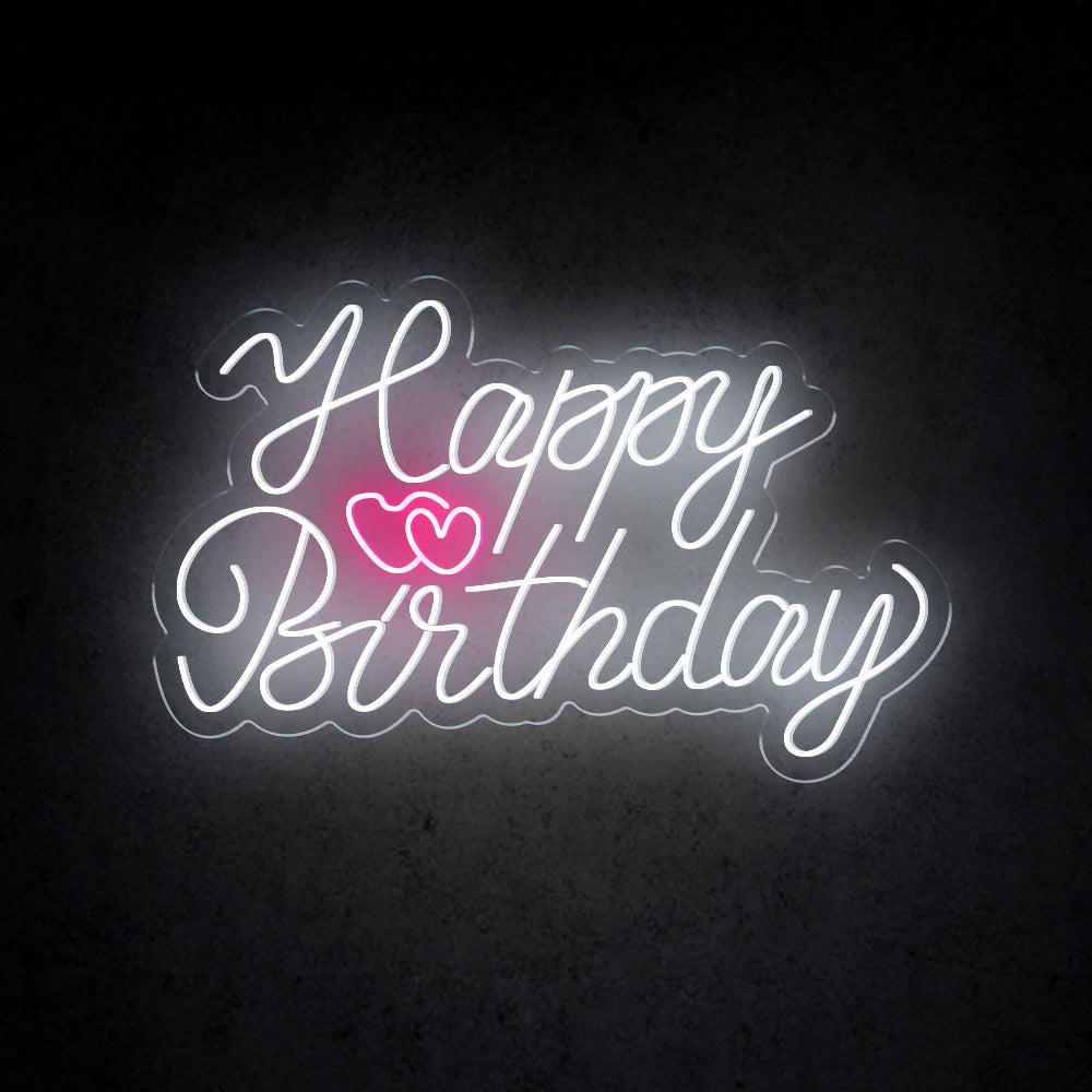 Happy Birthday Heart Led Neon Sign Indoor Party Decor | Shineneon