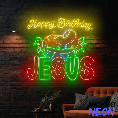 Happy Birthday Jesus Led Neon Sign Nativity Scene Led Sign | Shineneon