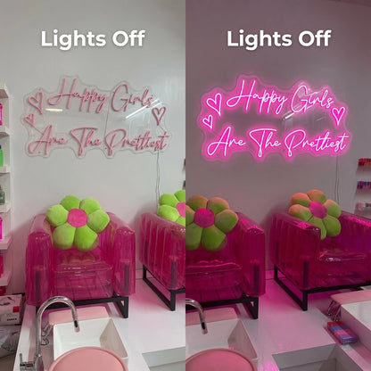 Happy Birthday LED Neon Sign Wall Decor - 06 Day Night Comparison