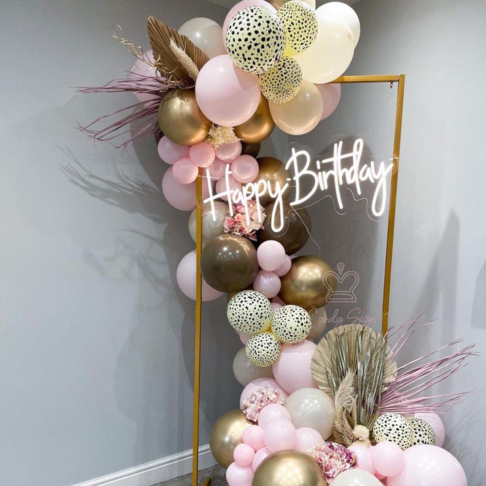 Happy Birthday Led Neon Sign White Handwritten Style Indoor Party Decor | Shineneon