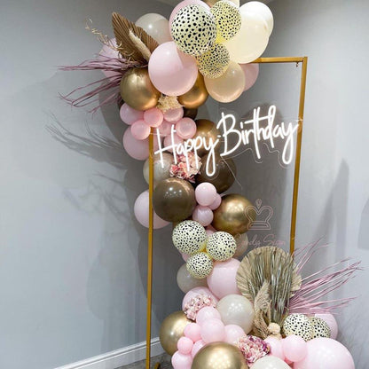 Happy Birthday Led Neon Sign White Handwritten Style Indoor Party Decor | Shineneon