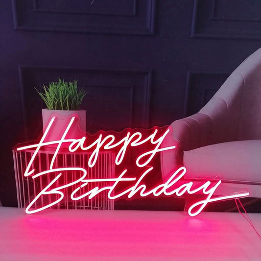 Happy Birthday Led Sign Business Neon Sign Wall Art