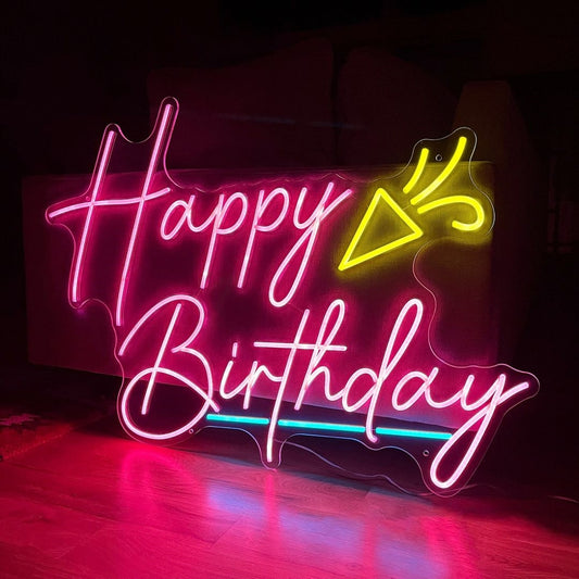 Happy Birthday Led Sign Business Neon Signs Home Wall Decor