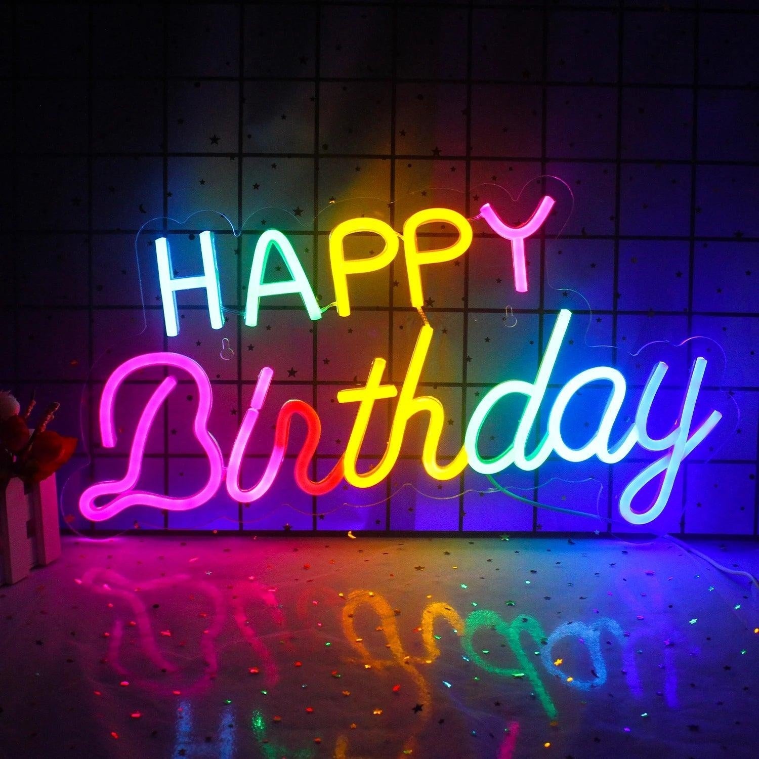 Happy Birthday Multicolor Led Neon Sign For Indoor Party Decorations - Shineneon