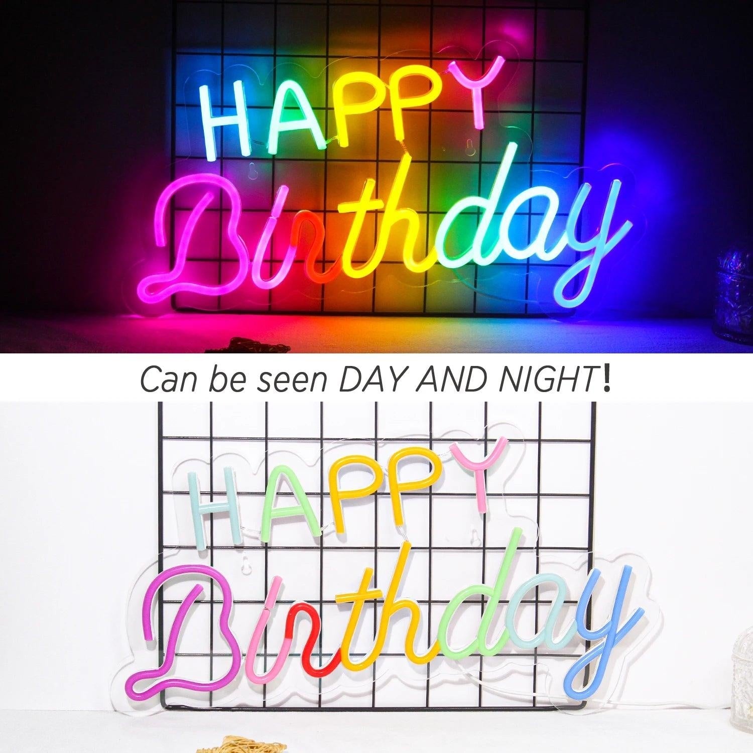 Happy Birthday Multicolor Led Neon Sign For Indoor Party Decorations - Shineneon