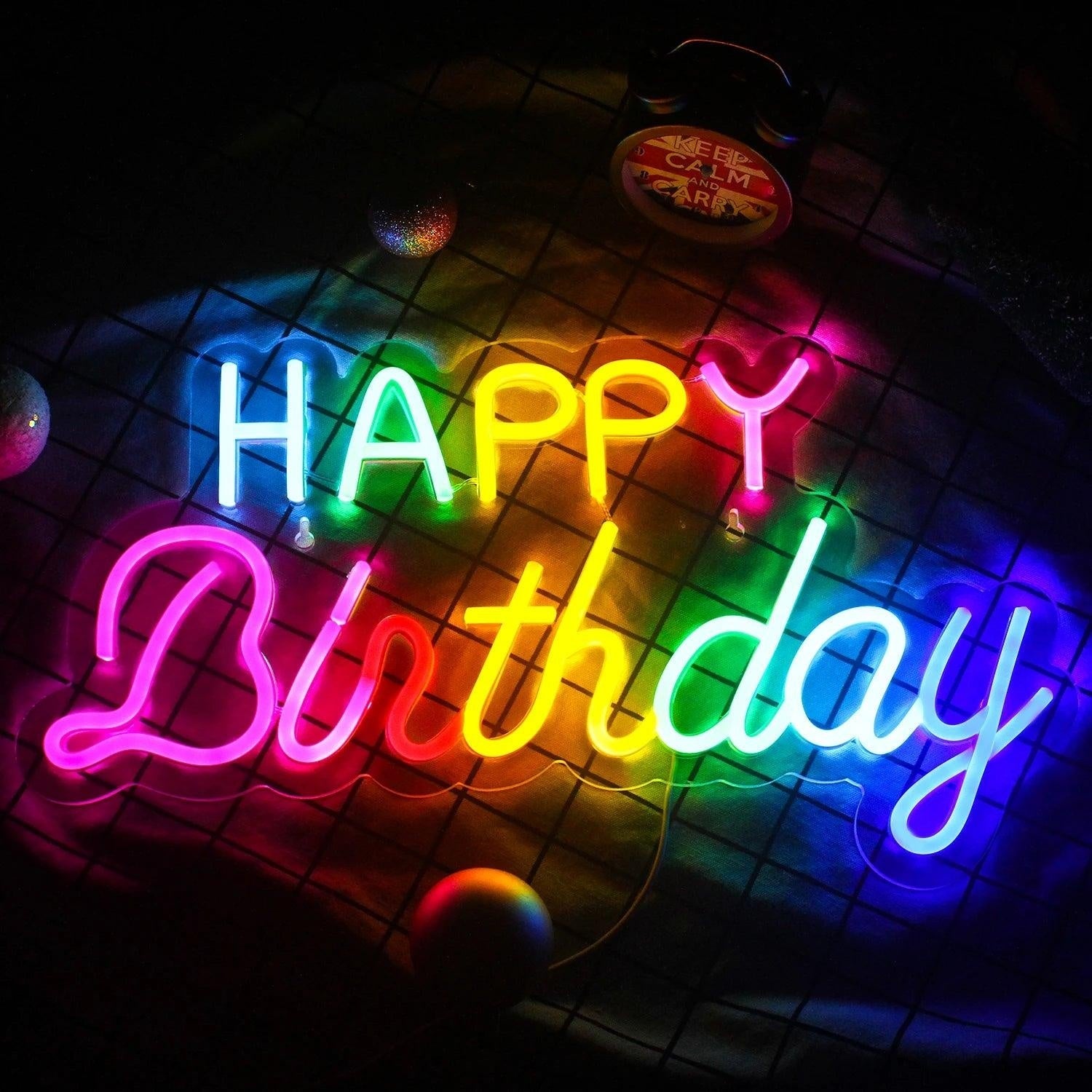 Happy Birthday Multicolor Led Neon Sign For Indoor Party Decorations - Shineneon