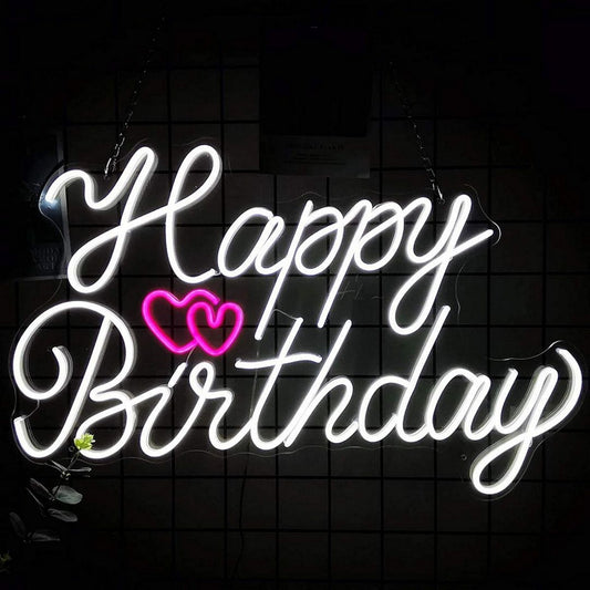 Happy Birthday Neon Sign Led Home Wall Decor