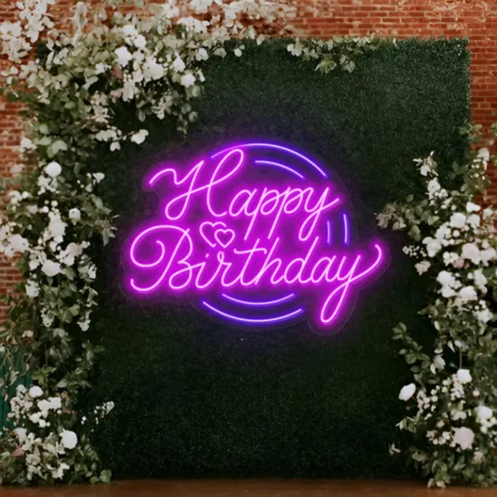 Happy Birthday Purplish Led Neon Sign | Shineneon