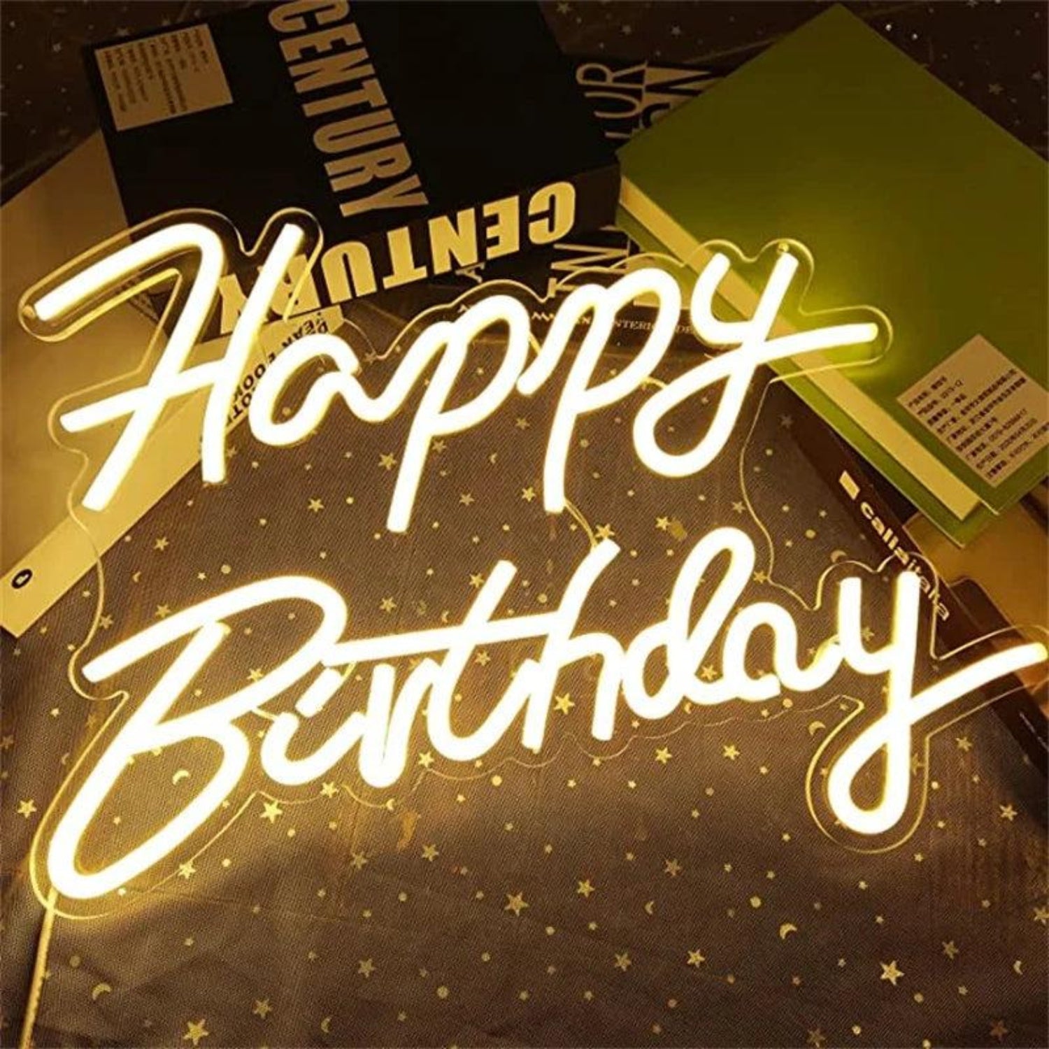 Happy Birthday Warm Yellow Led Neon Sign For Indoor Party Decor - Shineneon