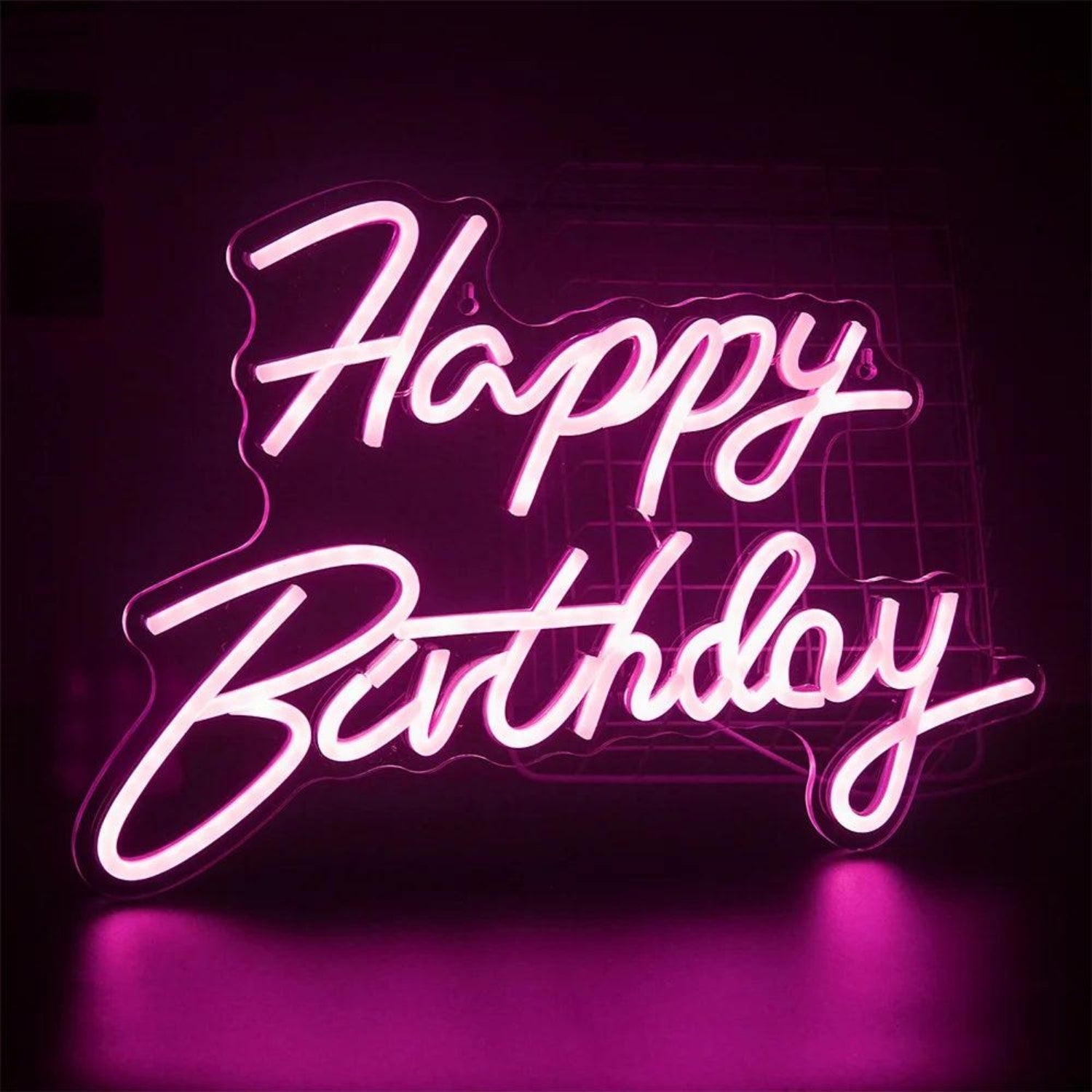 Happy Birthday White Glow Led Neon Sign Indoor Birthday Decor - Shineneon