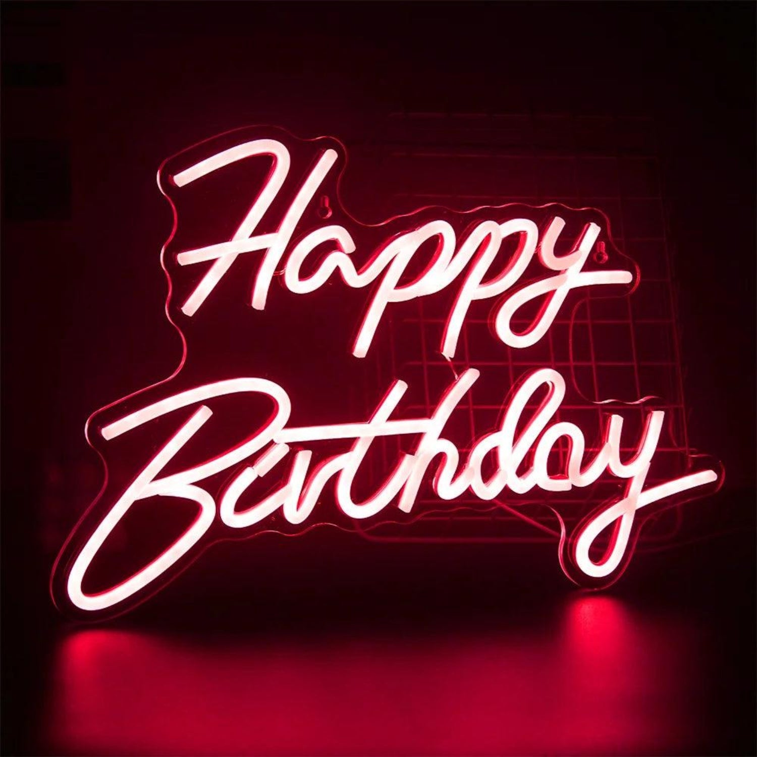 Happy Birthday White Glow Led Neon Sign Indoor Birthday Decor - Shineneon