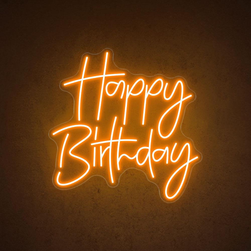 Happy Birthday White Handwritten Led Neon Sign For Indoor Party Decor | Shineneon