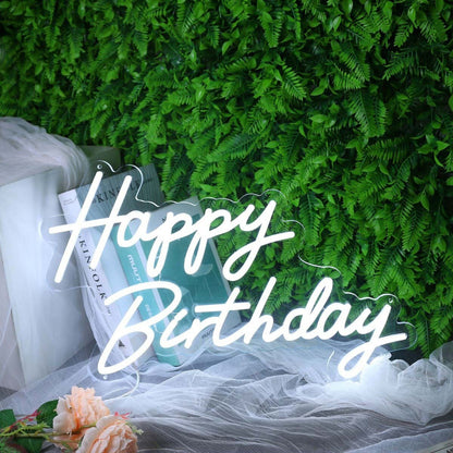 Happy Birthday White Neon Led Sign | Shineneon