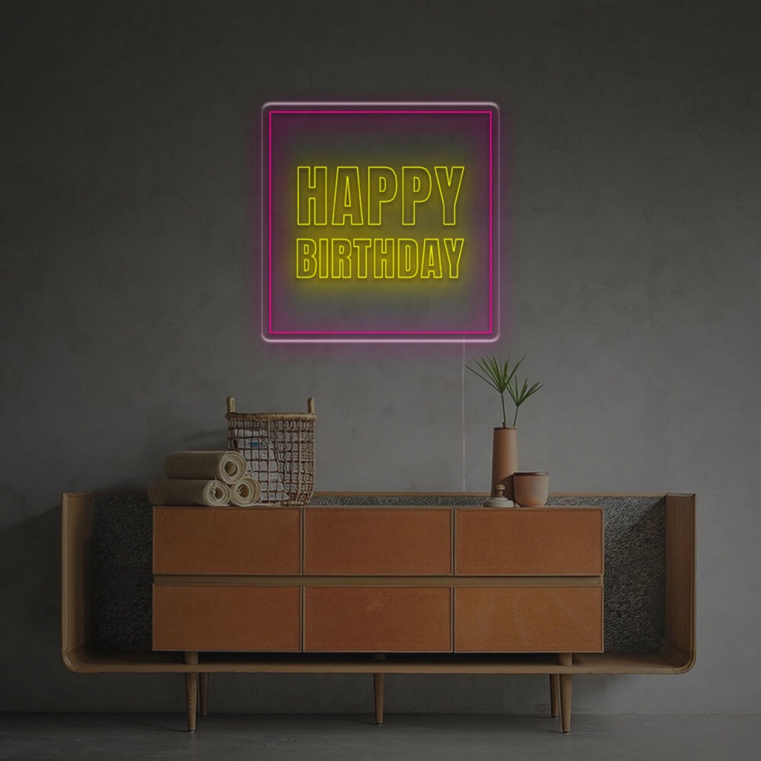 Happy Birthday With Tangle Led Neon Sign | Shineneon