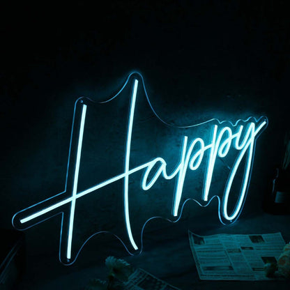 Happy Blue Custom Led Neon Sign - Shineneon