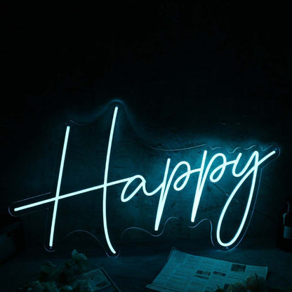 Happy Blue Custom Led Neon Sign - Shineneon