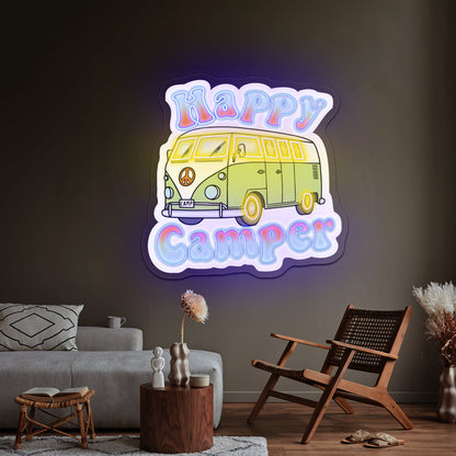 Happy Camper Nature Personalized Neon Sign - Shineneon