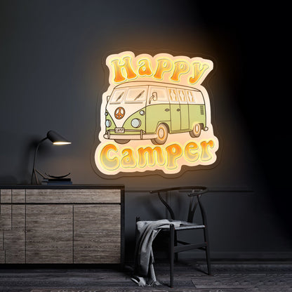 Happy Camper Nature Personalized Neon Sign - Shineneon