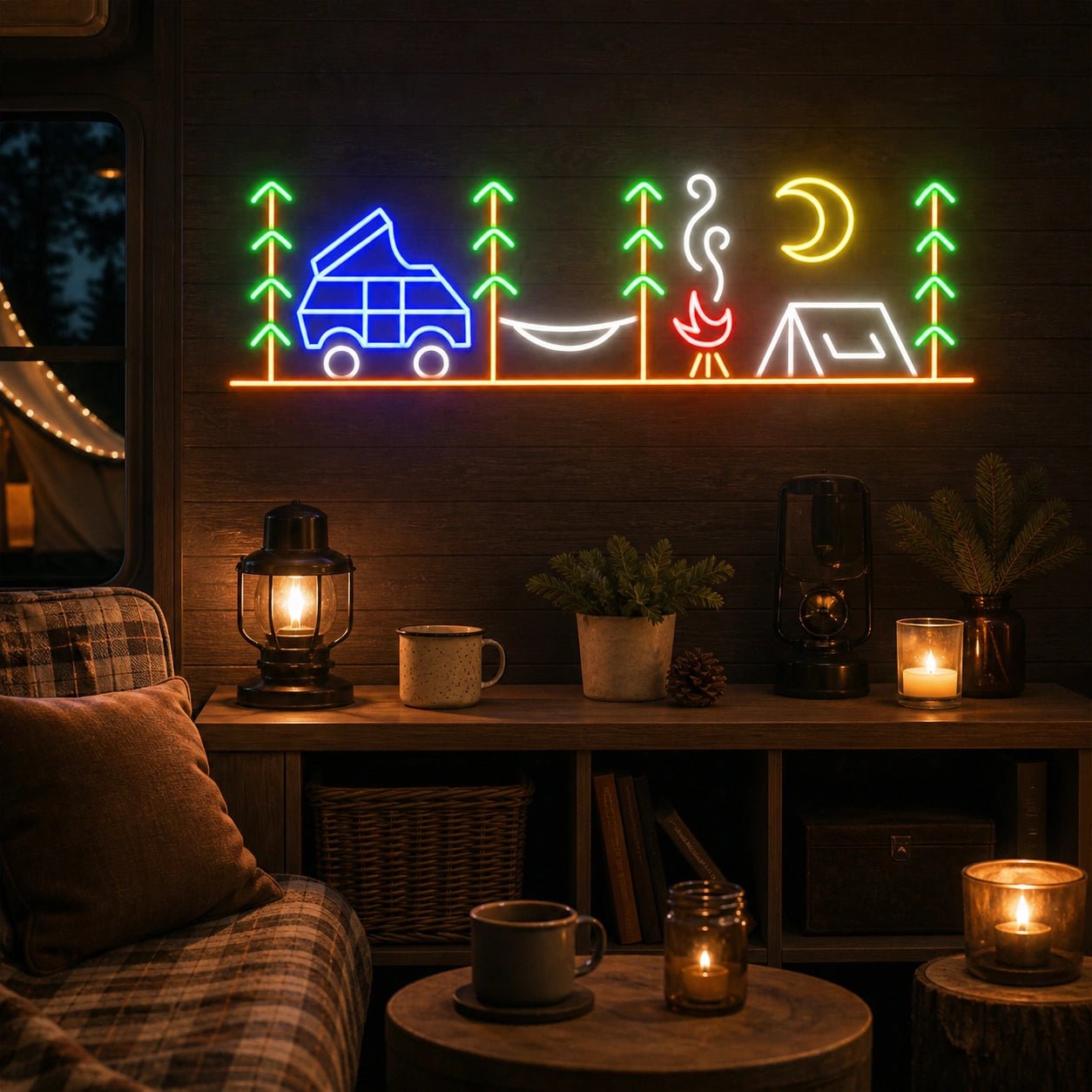 Happy Camper Wall Vintage LED Neon Sign - Shineneon