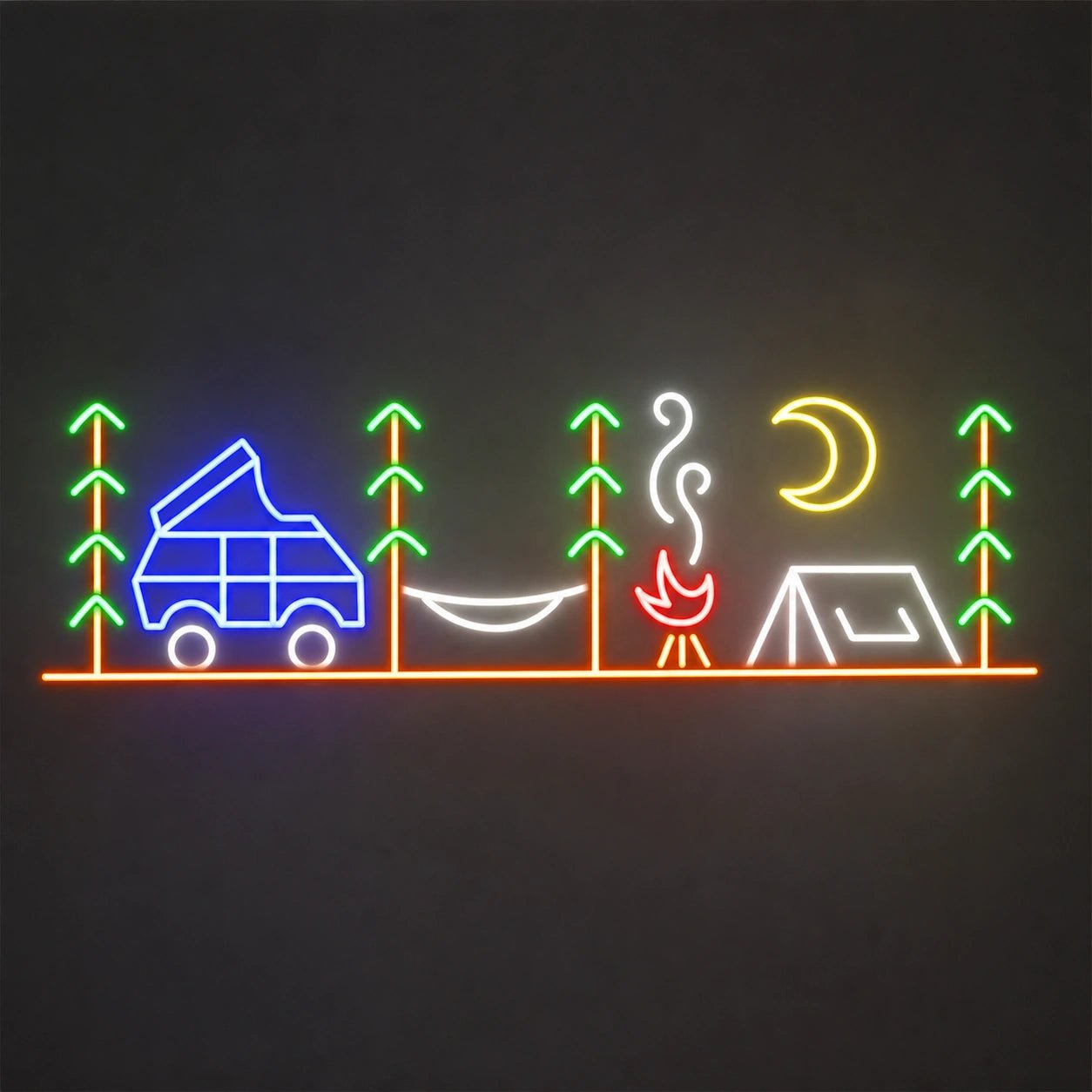 Happy Camper Wall Vintage LED Neon Sign - Shineneon
